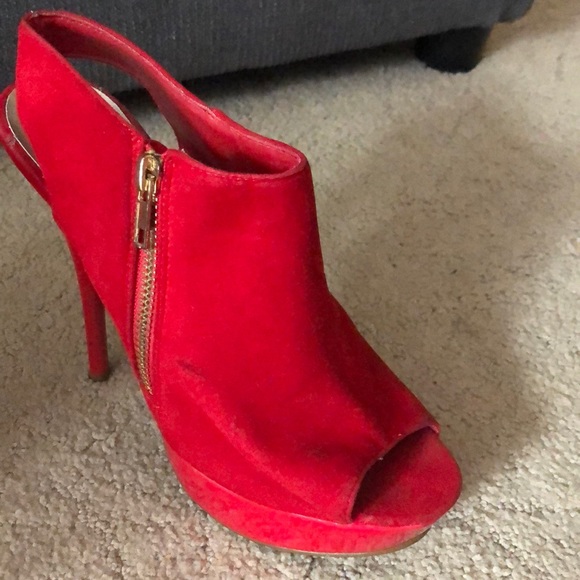 RED OPEN TOE HEEL - Picture 4 of 6